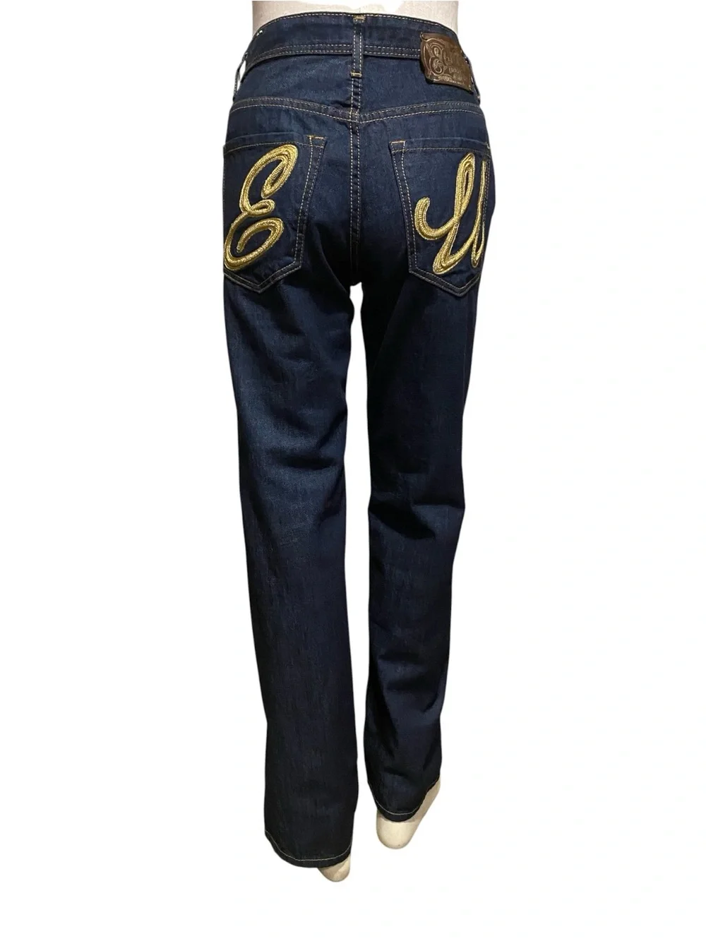 Vintage Ecko Unlimited Gold Script Embroidery Relaxed Fit Jeans Y2K Streetwear